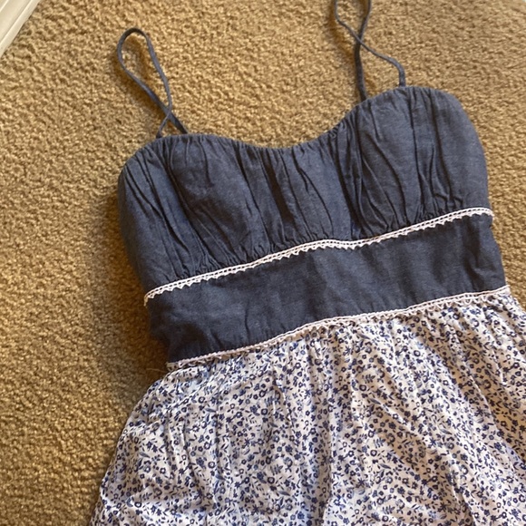 💵3 for $20✅Speechless denim/floral size 3 sundress eyelet lace - Picture 2 of 13